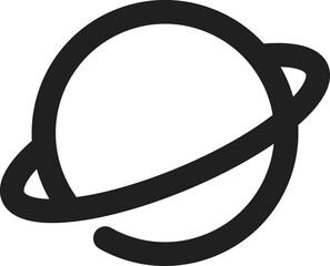 Planet, space linear symbol