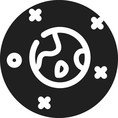 Planet, space linear symbol