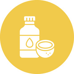 Coconut Oil Multicolor Circle Glyph Inverted Icon