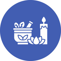 Mortar Multicolor Circle Glyph Inverted Icon