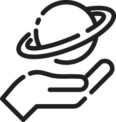 Fototapeta premium Planet, space linear symbol