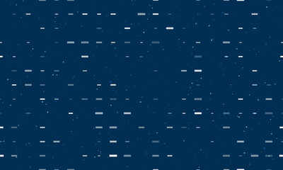 Naklejka premium Seamless background pattern of evenly spaced white minus symbols of different sizes and opacity. Vector illustration on dark blue background with stars