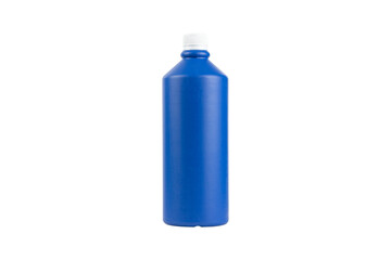 blue bottle with detergent , isolate