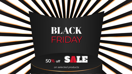 Black friday sales banner vector illustration.