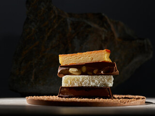Pile of different types of nougat