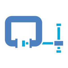 Clamp Glyph Two Color Icon