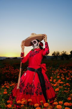 Catrina escaramuza mexicana.