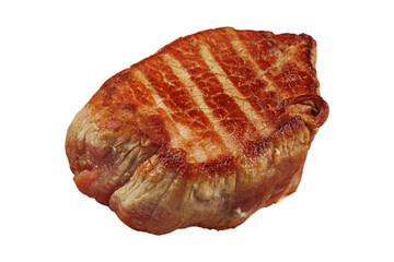 steak, fried meat close-up, isolate