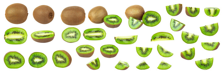 kiwi, ripe kiwi cuts, isolate
