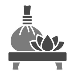 Herbal Massage Greyscale Glyph Icon
