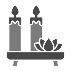 Candle Greyscale Glyph Icon