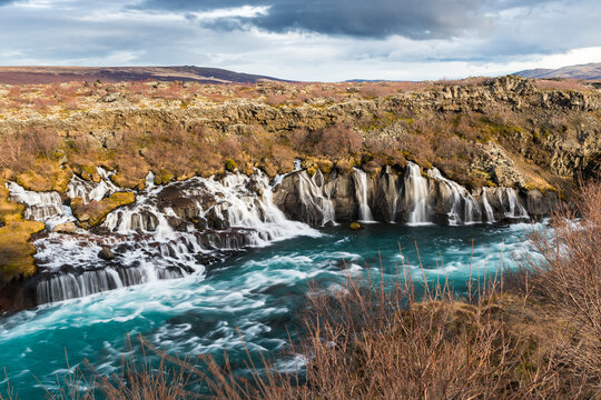 Hraunfossar Waterfall  in Iceland