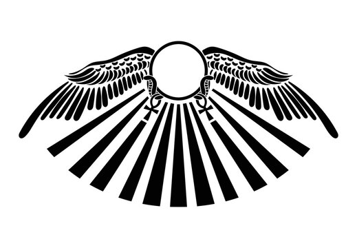 Holy Egyptian Winged Vector illustration template tattoo..eps	
