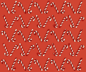 Christmas background candy 3D illustration.