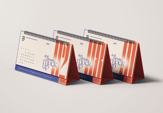 Horizontal Desk Calendar Mockup for Creative Design and Branding Projects