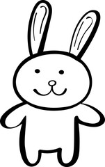 Cute Rabbit Vector Doodle Illustration