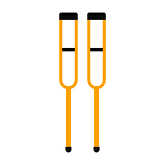 Illustration of a  pair of crutches on isolated background.