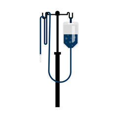 Illustration of an intravenous infusion set on isolated background.