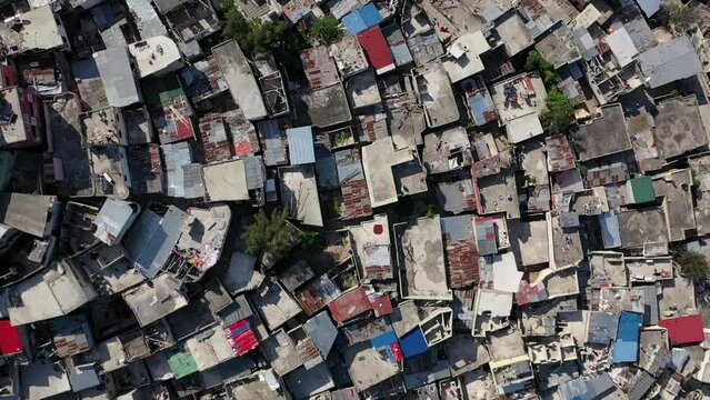 Drone footage of the Jalousie neighborhood in the commune of Petion-Ville in Port-au-Prince, Haiti