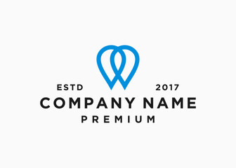 letter w location logo design vector illustration template