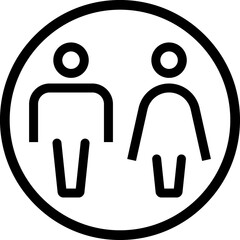 Restroom sign. Man and woman