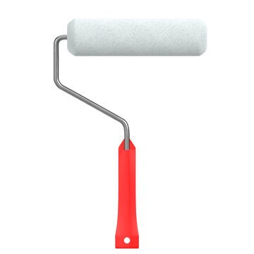 3d rendering illustration of a round roller paint brush