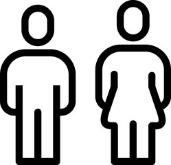 Restroom sign. Man and woman