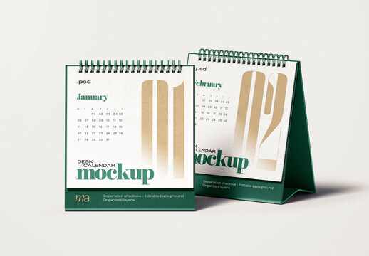 Square Desk Calendar Mockup for Creative Design and Branding Projects