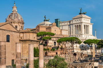 Ruins of Roman Forum in Rome, Italy
