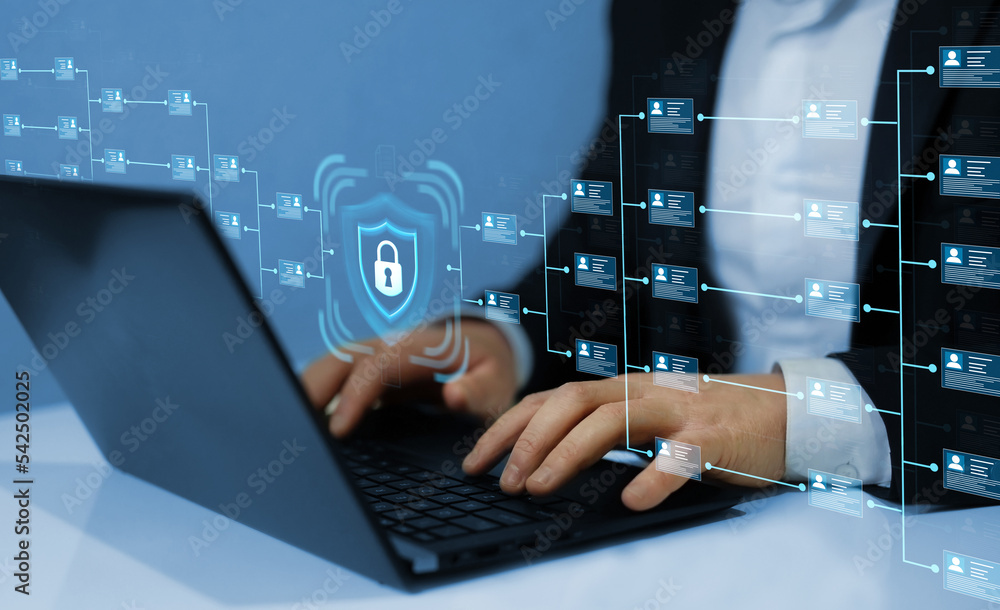 Poster corporate data management system and document management system with employee privacy.employee confi