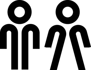 Man and woman, male and female sign. WC symbol