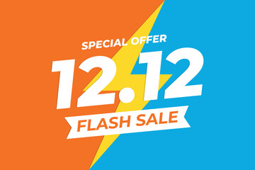 12.12 Flash sale discount banner design.
