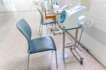 Blood pressure monitor machine in hospital