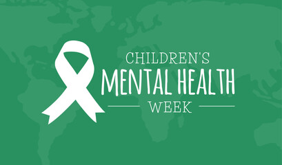 Green Children's Mental Health Week Background Illustration