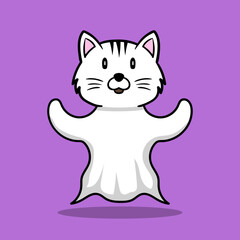 Cute cat ghost for Halloween