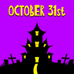 October 31st party invitation with scary house