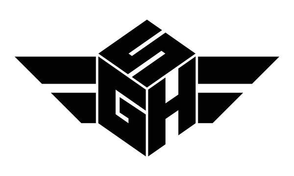 SGH three letter gaming logo in polygon cube shape logo design vector template. wordmark logo | emblem logo | monogram logo | initial letter logo | sports logo | minimalist logo | typography logo |