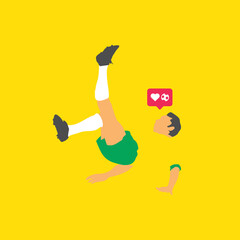 Brazilian soccer minimalist illustration template.
