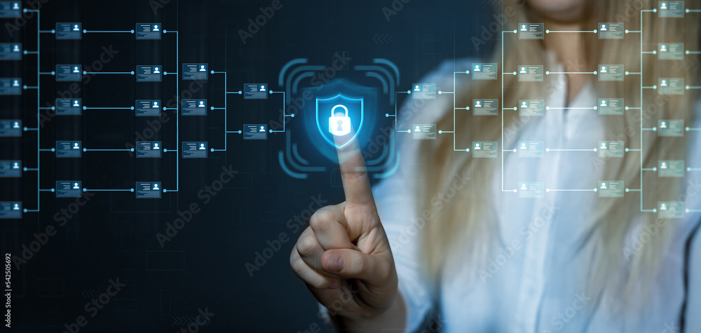 Poster corporate data management system and document management system with employee privacy.employee confi
