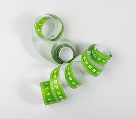 Measure Tapes Isolated, Metric Tape on White Background