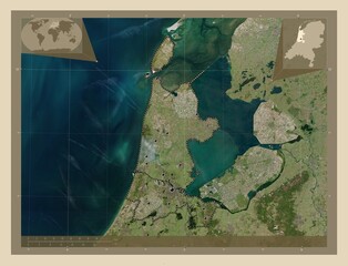 Noord-Holland, Netherlands. High-res satellite. Major cities