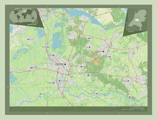 Utrecht, Netherlands. OSM. Labelled points of cities