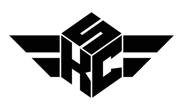 SKC three letter gaming logo in polygon cube shape logo design vector template. wordmark logo | emblem logo | monogram logo | initial letter logo | sports logo | minimalist logo | typography logo |