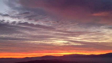 sunset over the mountains