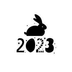 Happy rabbit new year 2023, vector