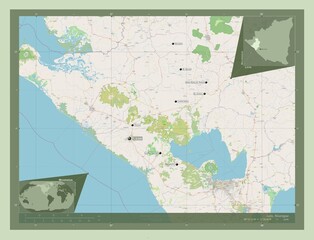 Leon, Nicaragua. OSM. Labelled points of cities