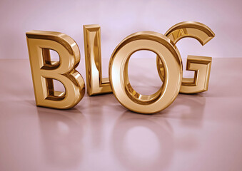 Inscription Blog. 3D illustration.
