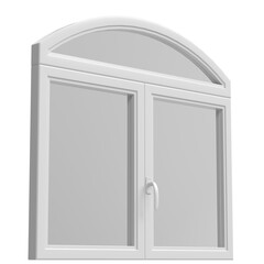 3d rendering illustration of a round top window