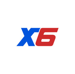 X6 typography icon. X6 brand name initial letters icon.