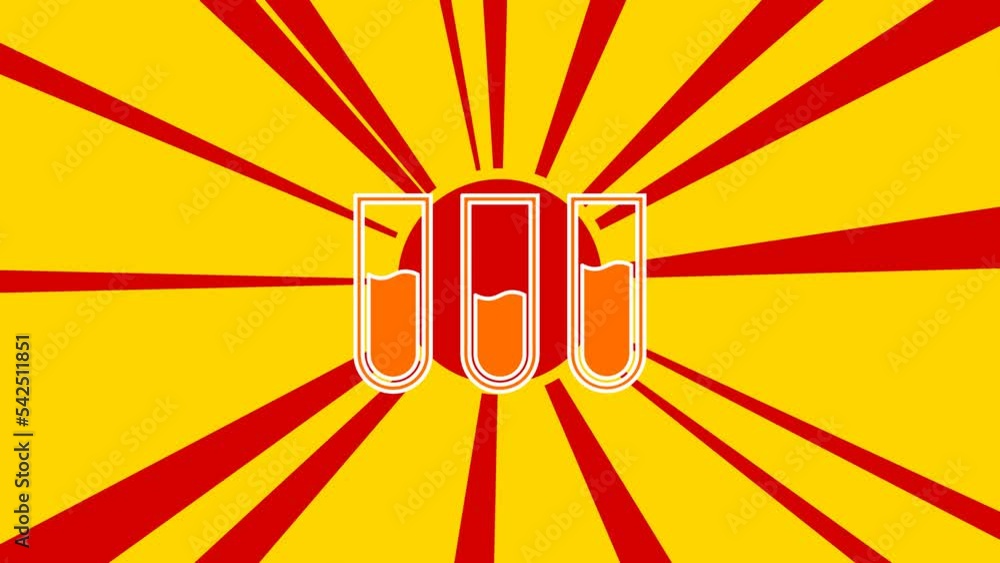 Poster water game symbol on the background of animation from moving rays of the sun. large orange symbol in